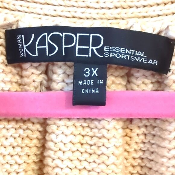 Kasper Tan Sweater Cardigan Size 3X - Picture 5 of 7